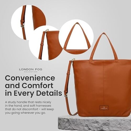 LONDON FOG tote, borsa a tracolla e portafoglio set 3 pezzi borsa moda ecopelle - Foto 2 di 6