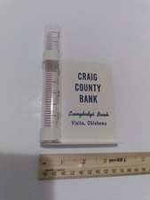 Vintage Rain Gauge Gage Vinita Oklahoma Sooners OK Five Inch Rainfall Glass Tube