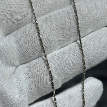 14k White Gold Diamond Cut 18" Length Italian Rope Chain Lobster Lock 3.9 Grams - Picture 8 of 11
