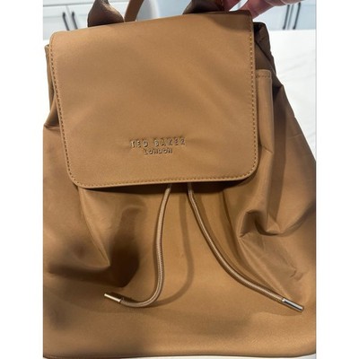 Ted Baker London Tan Nylon Drawstring Backpack Camel Gold