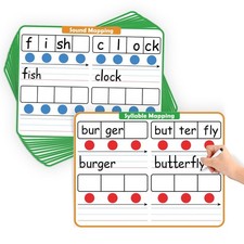 12 Pack Elkonin Boxes Phonemic Awareness Boards, 9x12 Dry Erase Whiteboards