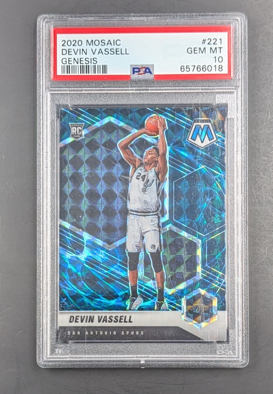 2020 Mosaic Devin Vassell #221 Genesis RC PSA 10