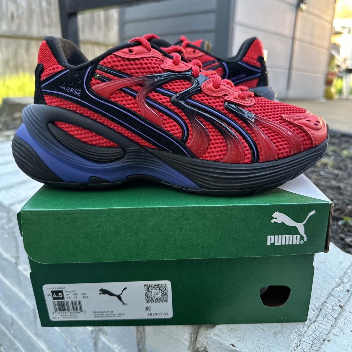 Inverse Puma Red Black Sneakers *NEW* Youth Big Kids PUMA