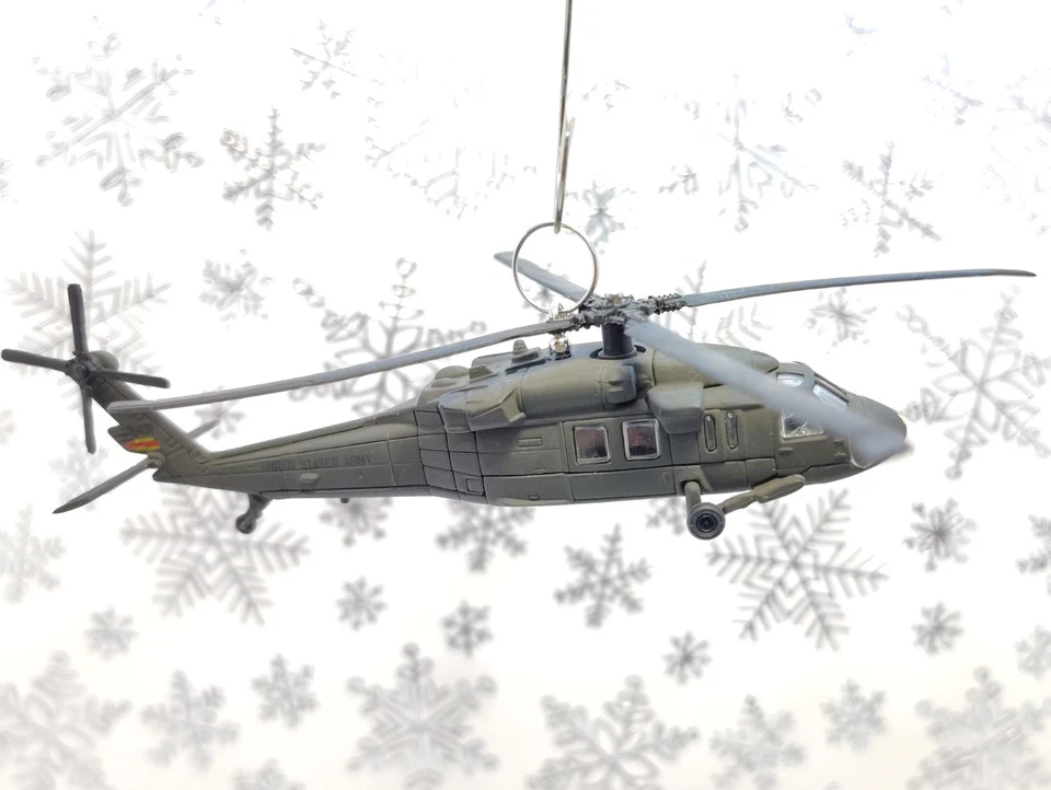 Sikorsky UH-60 Black Hawk US Army Helicopter Custom Christmas Ornament  War Gift - Image 4 of 4