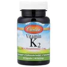 Carlson Labs Vitamin K2 5 mg 60 Capsules Gluten-Free, Preservative-Free ,