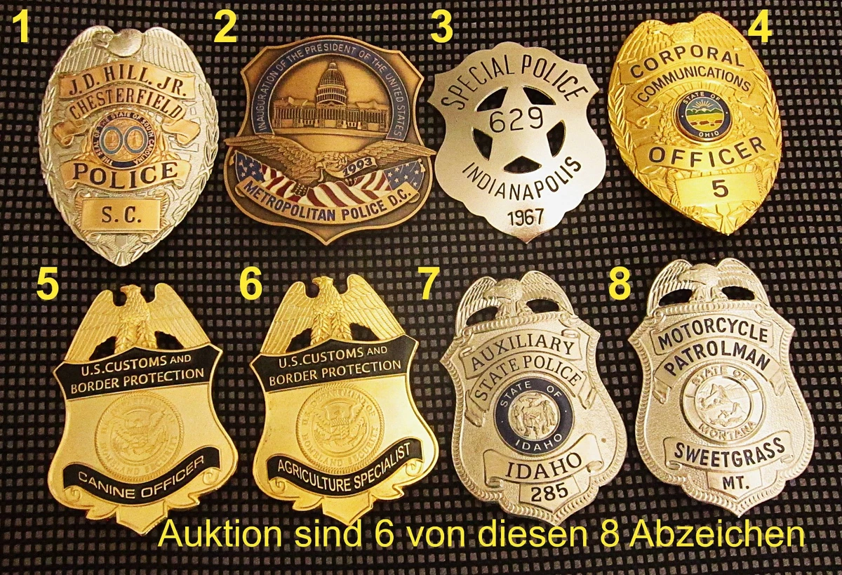 obsolete police badges, 6 Abzeichen von 8 auswählen / OFFER / Super Angebot !