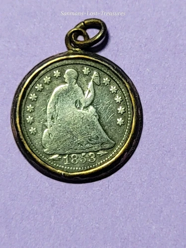 1853 Seated Liberty With Arrows 90% Silver VG Half Dime Coin CIRCULATED..