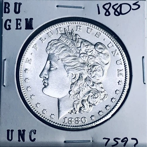 1880 S BU GEM MORGAN SILVER DOLLAR UNC MS+++ U.S. MINT RARE COIN 7597