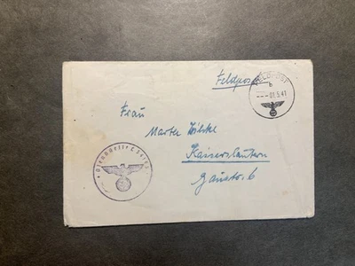 Germany 1941 Feldpost cover No FPO # or Unit # on hand stamp #1 - Image 1 of 2