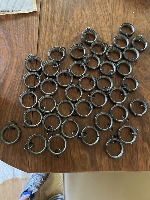 40 Restoration Hardware Estate Drapery Loop Rings Large Bronze 2" curtain
