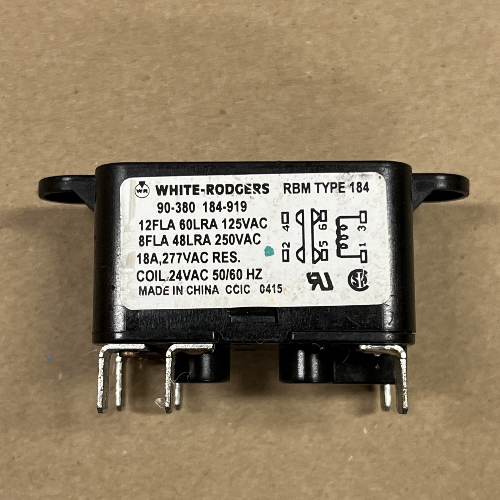 White-Rodgers MARS RBM Type 184 Relay 90-380 184-919 DPST 18 AMP 24V COIL
