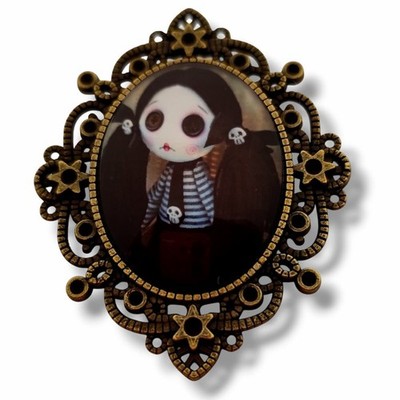 Brosche Blythe Stil Gothic Skull Halloween. Rock Schmuck. Geschenk Handarbeit.