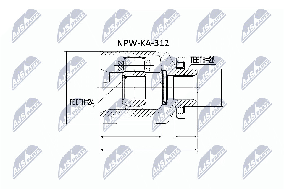 N.T.Y. NPW-KA-312.NTY Joint Kit, drive shaft for KIA