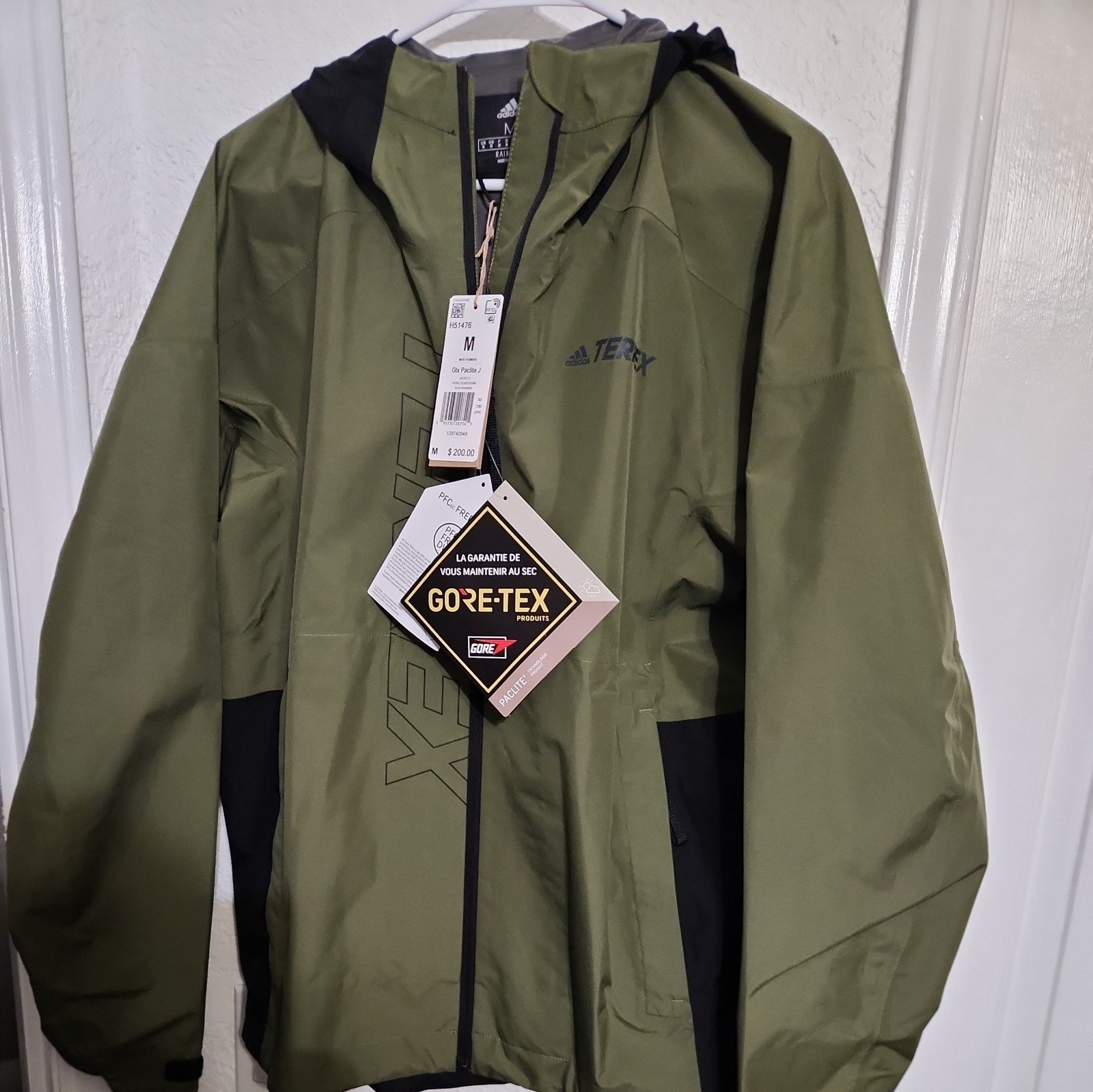 Adidas Terrex GTX Gore-TEX Mujer Chaqueta de Lluvia Impermeable Paclite $200 Talla M