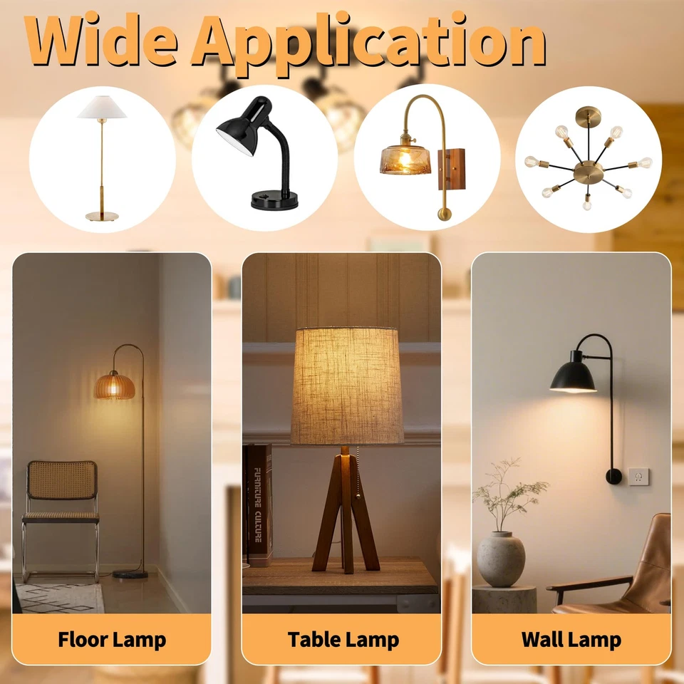 12Pack 2200k Led Light Bulb, Vintage A19 Edison Bulbs, Dimmable Amber Warm Ye... - Image 4 of 4