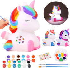 Paint Your Own Unicorn Night Light Art Kit, Arts and Crafts for Kids Ages 4-8,Un