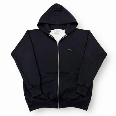 Vintage McGregor Double Face Waffle Knit Black Zip Up Hoodie Sweatshirt Men s XL