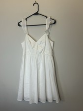 Express White Cotton Mini Dress Spaghetti Strap Summer Women's Small