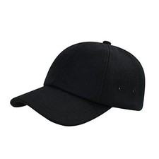 BOTVELA Wool Baseball Cap for Men Adjustable Unstructured Tweed One Size Black