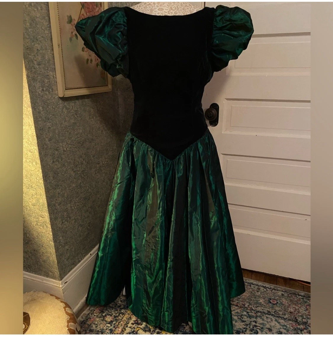 ebay green velvet dress Green Velvet Vintage Dresses for Women for sale