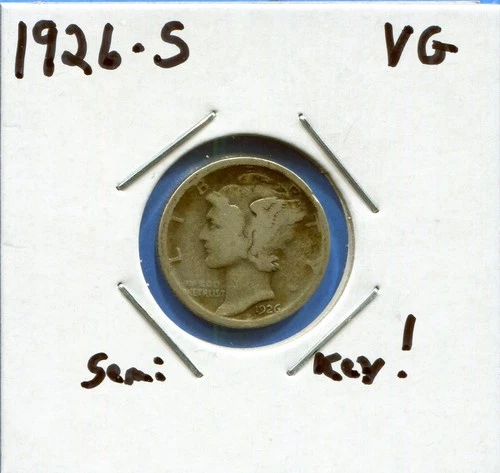 W@W 1926-s  MERCURY DIME !!!! ( Semi Key !!!! ) VG  !!!!!