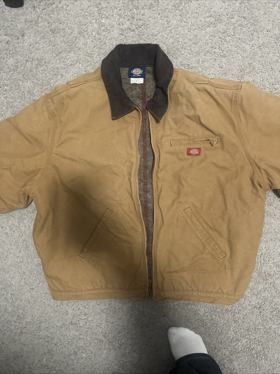 VINTAGE Dickies Jacket Size XXL Brown Canvas Detroit Jacket