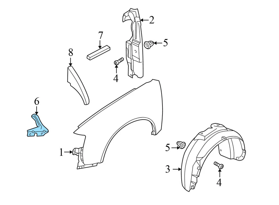 2001-2005 AUDI ALLROAD QUATTRO - Right Fender Support Bracket 4Z7821136 - Image 3 of 4
