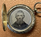 Antique 1860's Civil War Era Photo Locket Man & Woman Photo