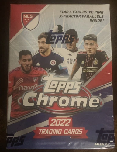 2022 Topps Chrome MLS Major League Soccer 6 Pack Blaster Box 6 Pink X-Fractors