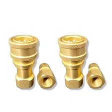 2Sets/4 Brass Quick Disconnect Coupler Carpet Cleaning Extractor Wands & Hose