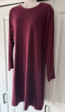 Old Navy Burgundy Long Sleeve Knee Length Dress Large L Modest