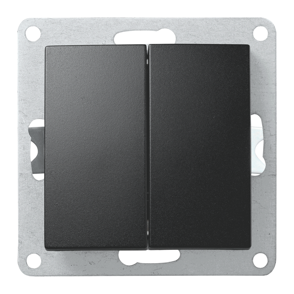 Wechselschalter 80X80X32,5Mm Flair Schwarz Serie Schalter Matt Mcpower 1535798-image