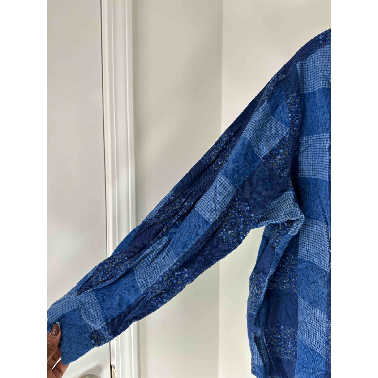 Cabin Creek Blue Button Down Patchwork Cottage Pr… - image 4