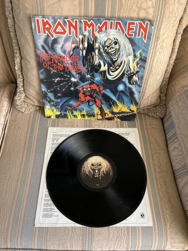 IRON MAIDEN-THE NUMBER OF THE BEAST-VINTAGE HEAVY METAL LP RECORD-VG+ CONDITION!
