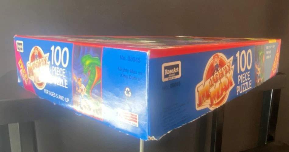 VTG MIGHTY MAX LOT ROSEART 100 PIECE PUZZLE w/1" FIGURE RARE ROSE ART 1994 - Image 4 of 4