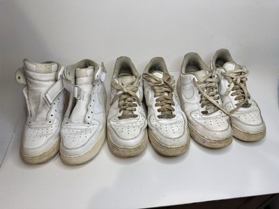 Nike Air Force 1 AF1 White Beater Lot 3 Pairs Men Sz 9.5 Custom Repair Restore 