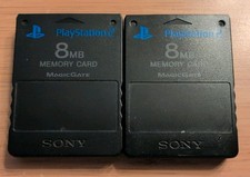 PS2 OEM MagicGate 8mb Memory Card SCPH-10020 LOT OF 2 | 3rd Party PS1 Mem Card
