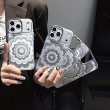 For iPhone 17 16 Pro Max 15 14 13 12 11 3D Pattern Flower Shockproof Phone Case
