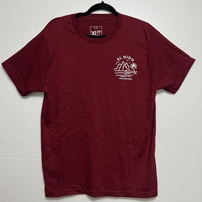 Philippines Tourist Shirt El Nido Palawan XL Maroon Souvenir Tee Short Sleeve
