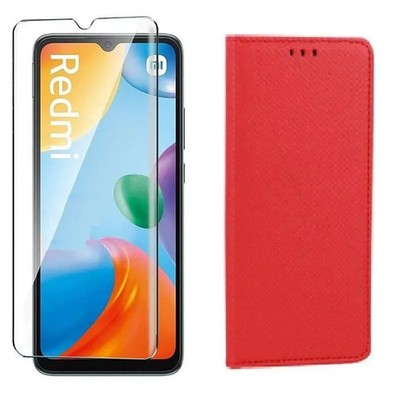 Case for Xiaomi Redmi 12C/ 11A/ Little C55 Red + Tempered Glass Cover