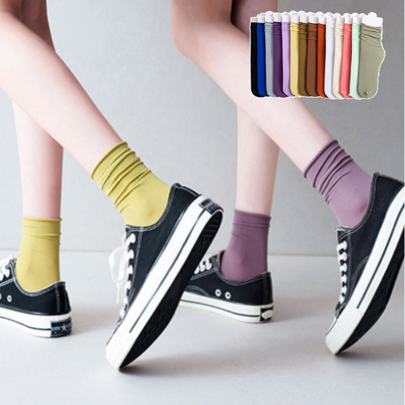 SAOLA Calze Sottili Stile Coreano Tempo Libero Donna Ghiaccio Seta Calzino Lungo Calze Sol 