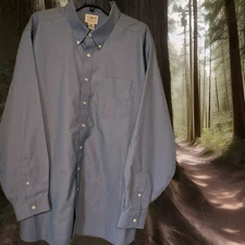 LL Bean  Traditional Fit 18/36  Dark  Blue Button Down Long Sleeve Shirt 