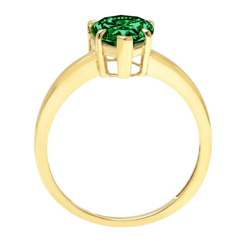 1 tcw Pear Cut Engagement Ring for Women, 14K Yellow Gold Emerald Promise Ring - Picture 11 of 11