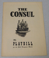 1950 Playbill The Counsul Ethel Barrymore Theater Marie Powers Patricia Neway