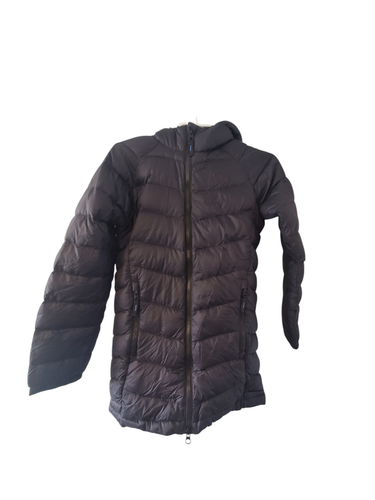 LL Bean packable coat kids Small 8 black hooded 650 goose down