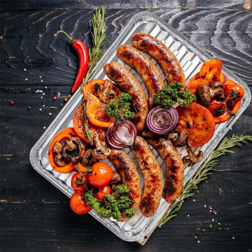 10/30X Large Aluminium Foil Barbecue Tray Baking Roasting Food Container Liner - Picture 6 of 9