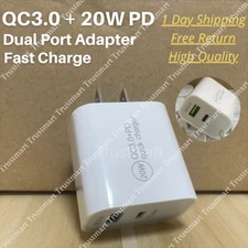 For iPhone 15 14 13 12 Pro XR iPad 20W QC 3.0 Fast Wall Charger PD Power Adapter