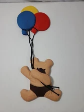Wooltex Plush Bear 1985 Balloons Wall Hanging Retro Nursery Decor RARE Vintage 