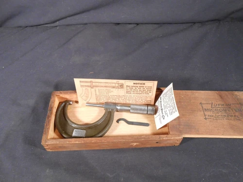LUFKIN No. 1912   1" - 2"  OUTSIDE MICROMETER. W/ Box and papers. USA