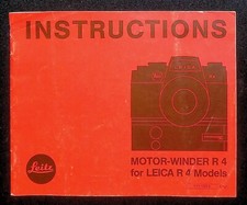Original Camera Instructions/Manual: Leitz Motor-Winder R4 for Leica R4